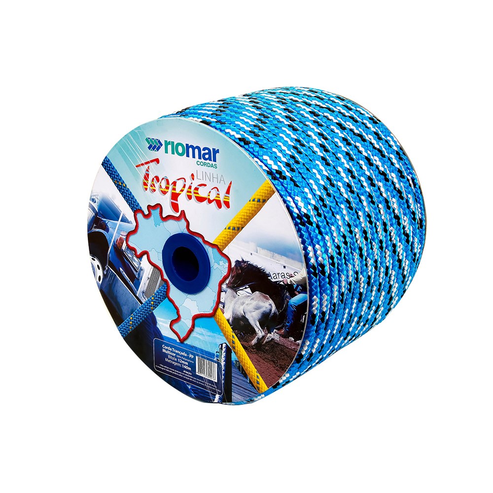 CORDA POLIPROPILENO COLORIDA 12 MM ROLO APROX. 140MT ref. 026732