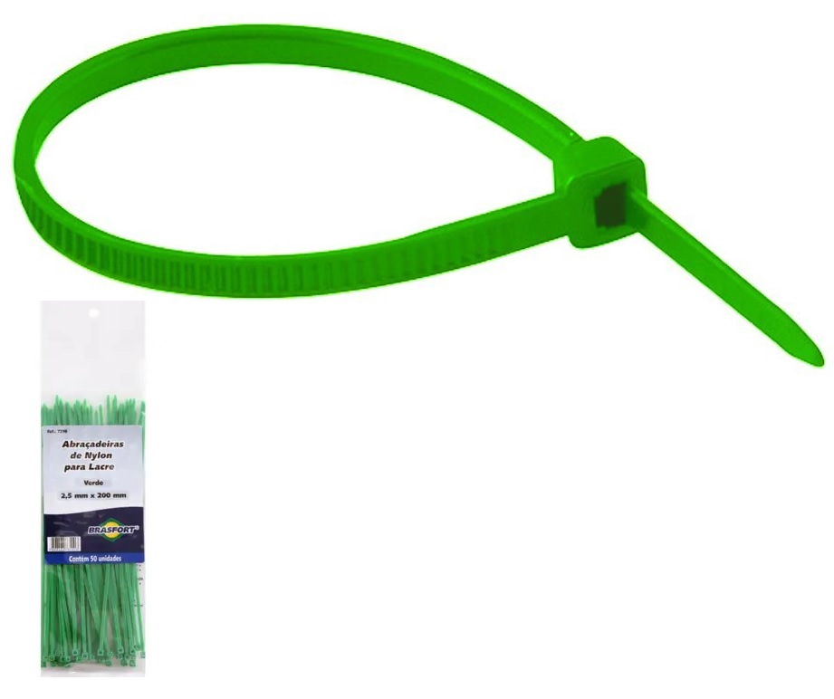 ABRAC. NYLON  VERDE  2,5MMX200 EMB.050PC ref. 027193
