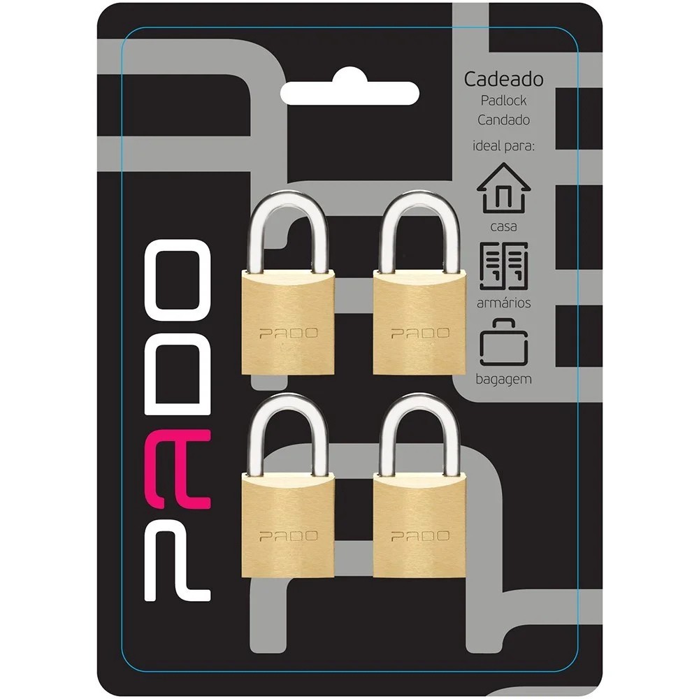 CADEADO PADO LATAO  B 25 CJ 4PC - SEGREDO IGUAL ref. 018226