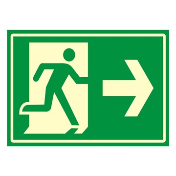 PLACA SINAL. PVC FLUOR 20X30 SAIDA SETA DIR 250BG ref. 020378
