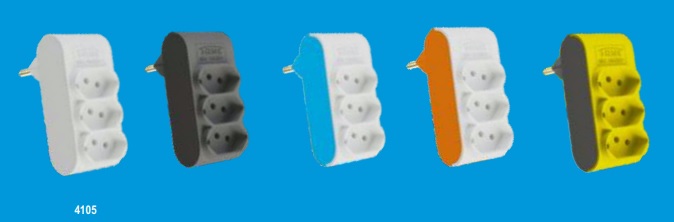 PINO ADAPTADOR  3 SAIDAS 2P+T 10A FAME 4105 ref. 024374
