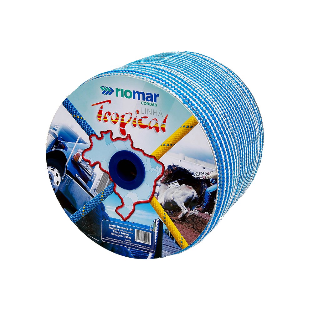 CORDA POLIPROPILENO COLORIDA 10 MM ROLO APROX. 190MT ref. 026731