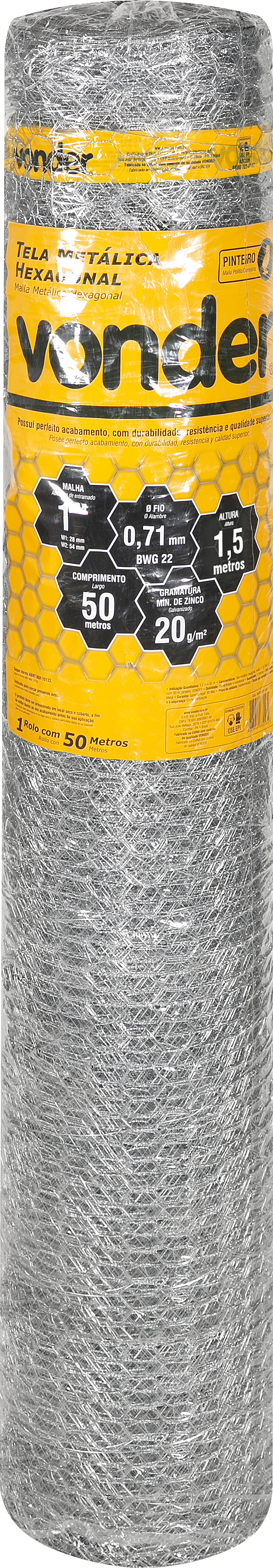 TELA AR. PINTEIRO 1P X FIO 22 X 1.50MT ROLO 50 METROS ref. 026766