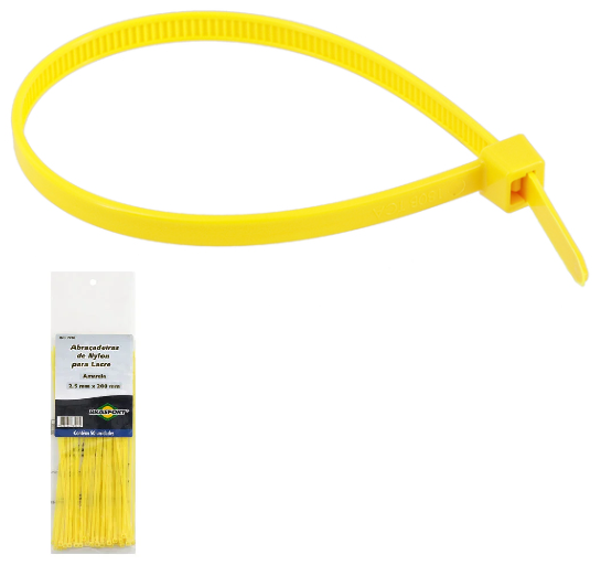 ABRAC. NYLON  AMARELA  2,5MMX200 EMB.050PC ref. 027233