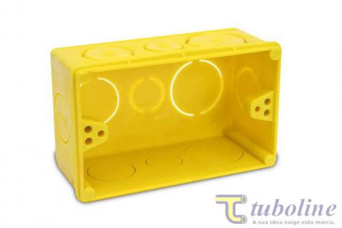 CAIXINHA LUZ 4X2 TUBOLINE P.V.C ANTI-CHAMA AMARELA ref. 12.1133
