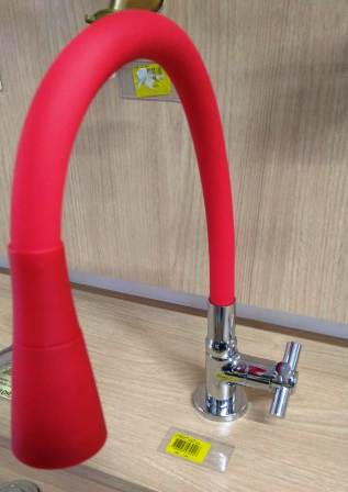 TORNEIRA 1/4V B.MOVEL MESA C64 1165 FLEX. CONE VERMELHO ref. 1841