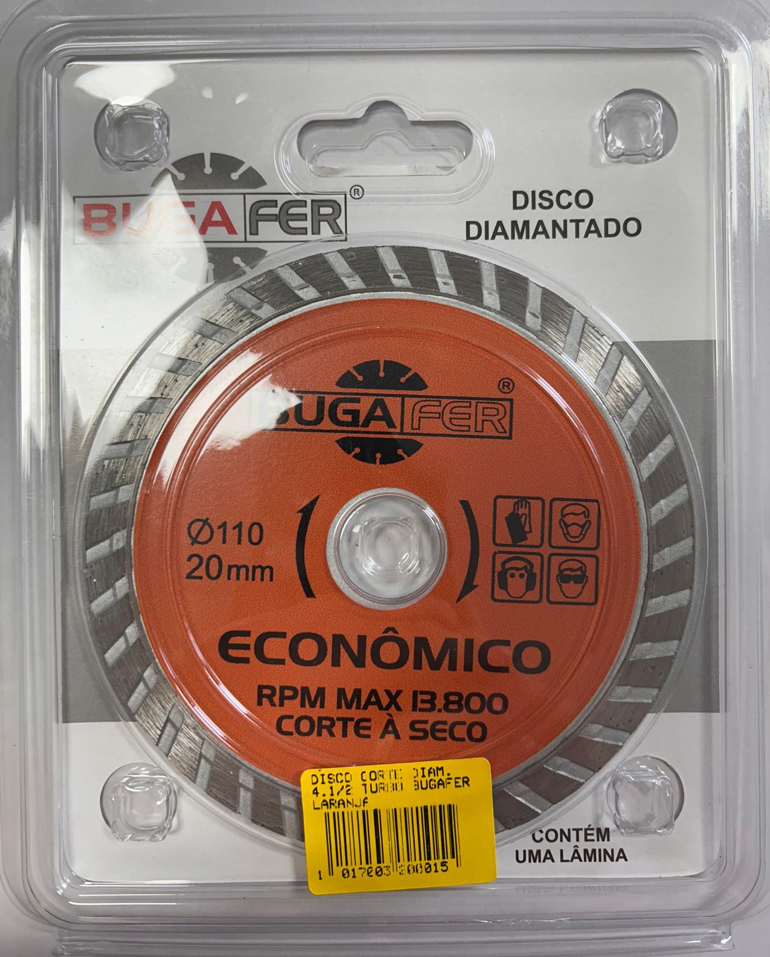 DISCO CORTE DIAM.  4.1/2 TURBO BUGAFER LARANJA ref. 32.0001