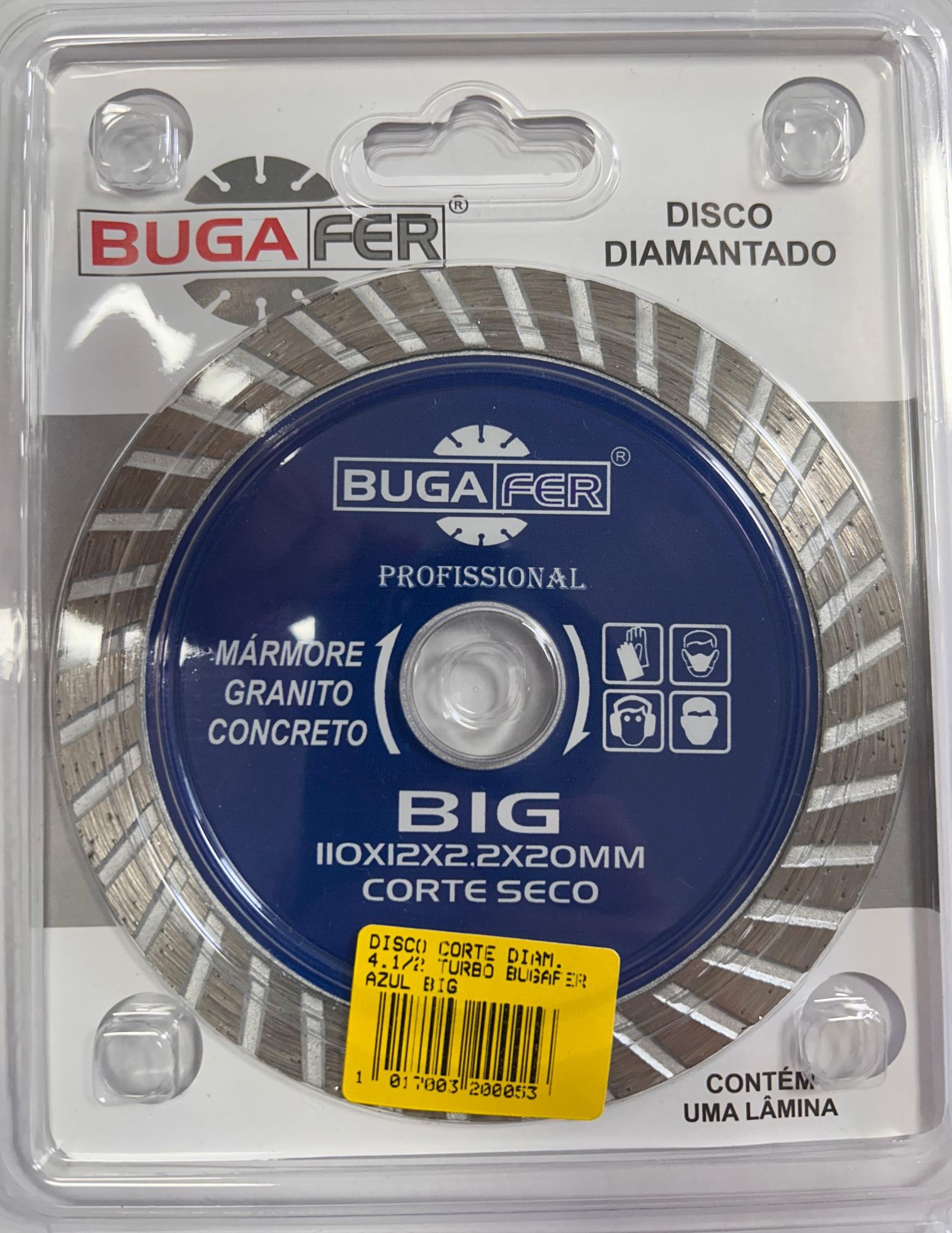 DISCO CORTE DIAM.  4.1/2 TURBO BUGAFER AZUL BIG ref. 32.0005