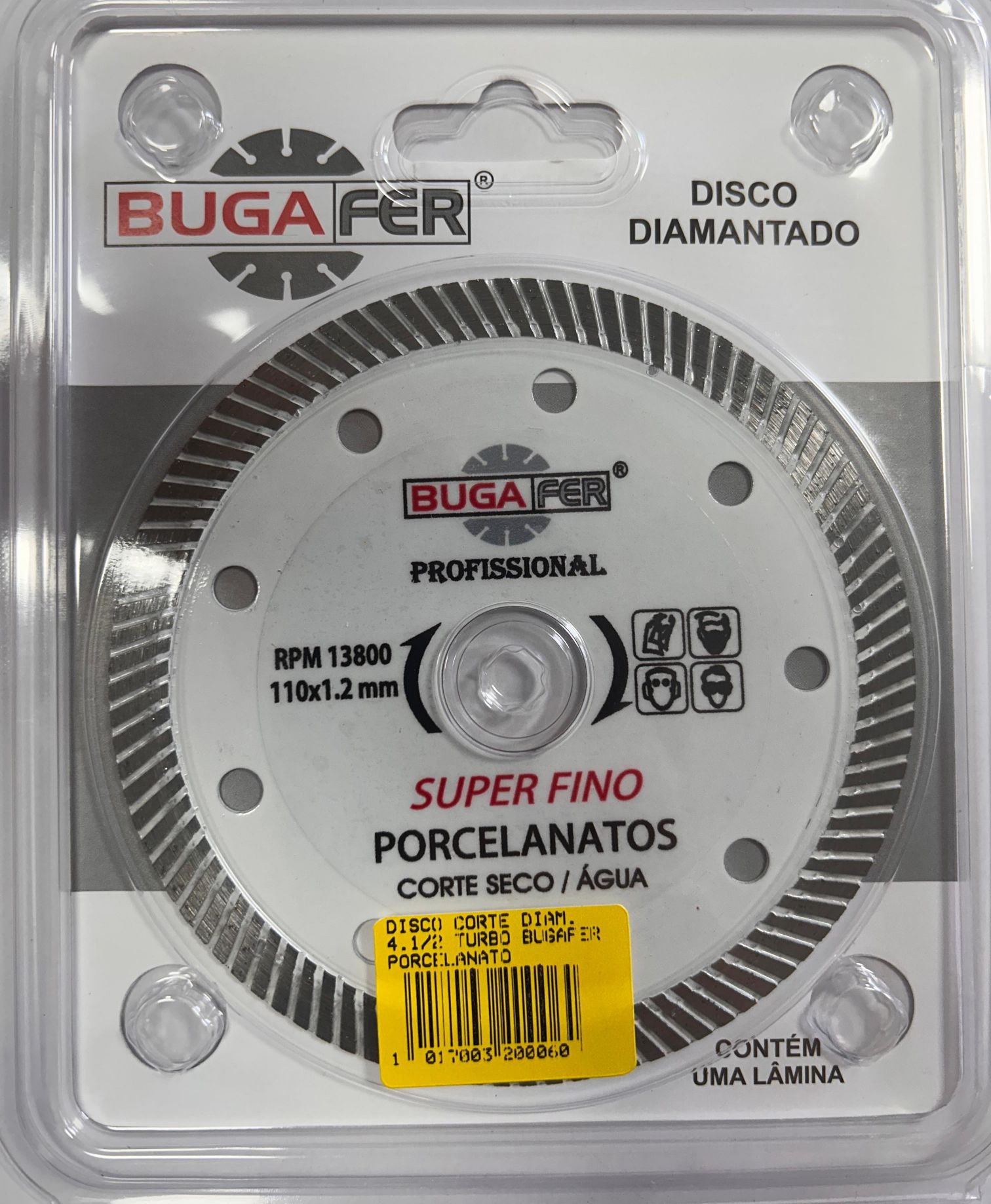 DISCO CORTE DIAM.  4.1/2 TURBO BUGAFER PORCELANATO ref. 32.0006