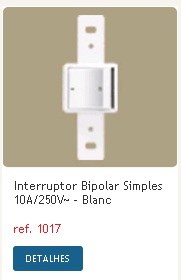 CONJ.SEM ESPELHO 1 INT. BIPOLAR 10A 1017 ref. 019090