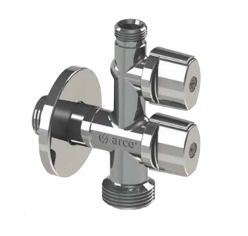 REGISTRO ESFERA METAL LATAO  DUPLO 1/2X1/2X1/2 ref. 020419