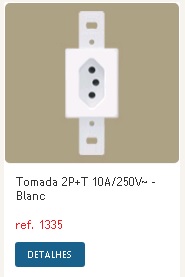 CONJ.SEM ESPELHO 1 TOMADA 10A 1335 ref. 020517