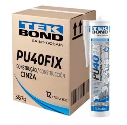 COLA SELANTE PU 387G PU40FIX CINZA CAIXA 12 PC ref. 020994