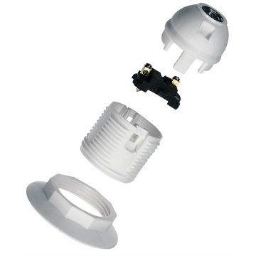 SOQUETE PLAST.E-27 P/ABAJOUR ROSCA C/ARRUELA ref. 021109