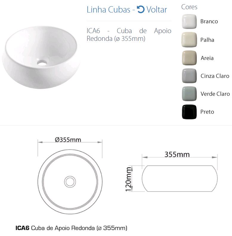 CUBA LOUCA APOIO ICASA ICA  6 BRANCA ref. ICA600