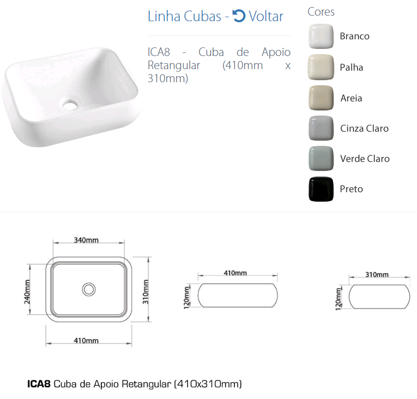 CUBA LOUCA APOIO ICASA ICA  8 BRANCA ref. ICA800