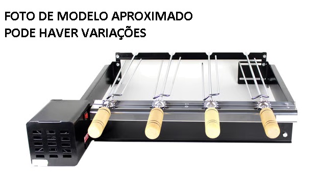 GIRAGRILL KIT 4 ESPETOS EM ACO BAIXO 127V SM 077 ref. 021738