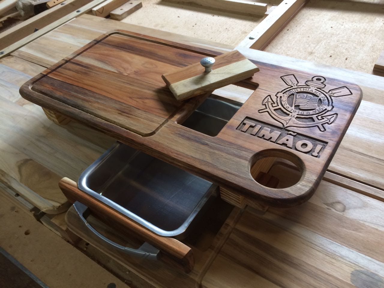 TABUA  CHURRASCO COM BANDEJA CORINTHIANS ref. 022549