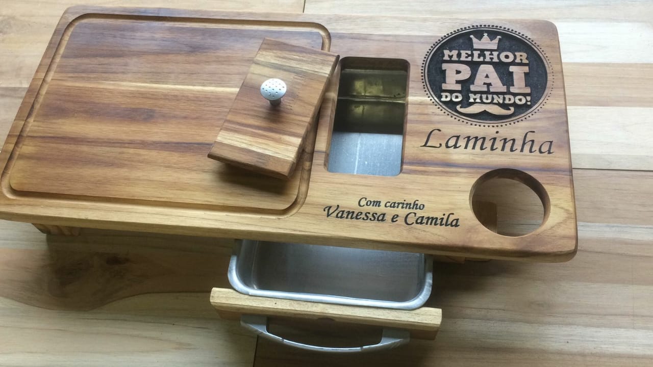 TABUA  CHURRASCO COM BANDEJA MELHOR PAI ref. 022772