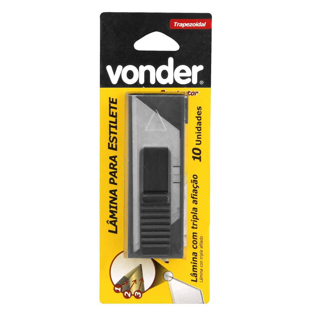 LAMINA P/ ESTILETE TRAPEZOIDAL VONDER 10PC ref. 023341