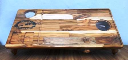 TABUA  CHURRASCO COM BANDEJA  PEQUENA + COPO ref. 023633