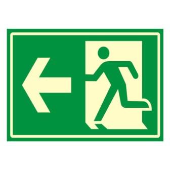 PLACA SINAL. PVC FLUOR 20X30 SAIDA SETA ESQ 250BF ref. 023839