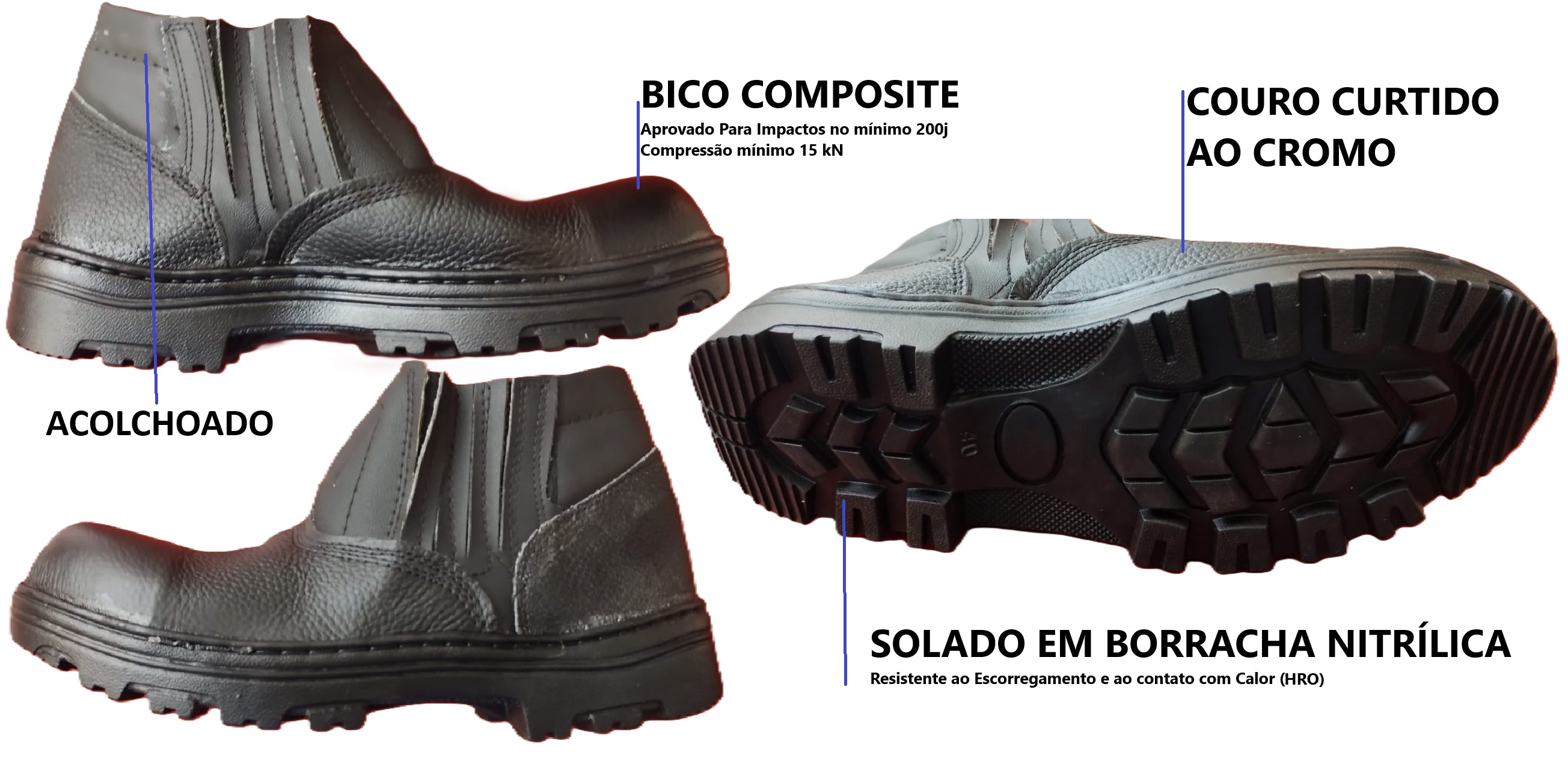 BOTINA SAPATAO SEG. COMPOSITE ACOLCH. N. 45 REF.112 ref. 018249