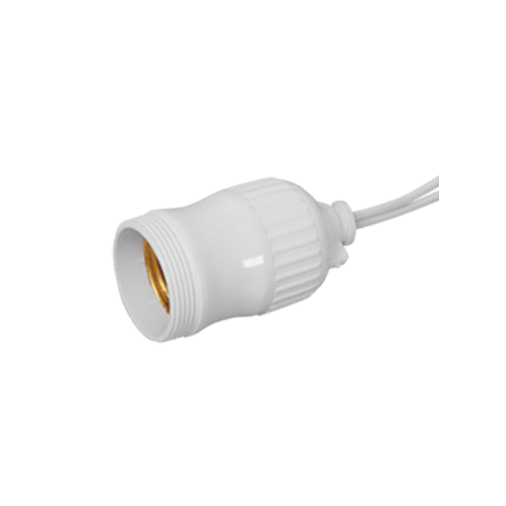 SOQUETE PLAST.E-27 L C/ RABICHO ILUMI BRANCO 1612 ref. 023868