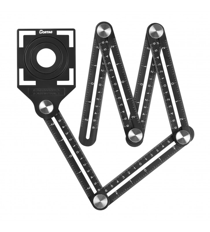 ESQUADRO MOVEL METALICO C/ GABARITO MULTIFUNCAO ref. 023923