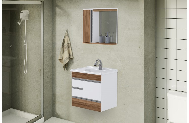 GAB. BANH. RORATO 060 KIT 3PC MODENA BR-NOGAL ref. 024161