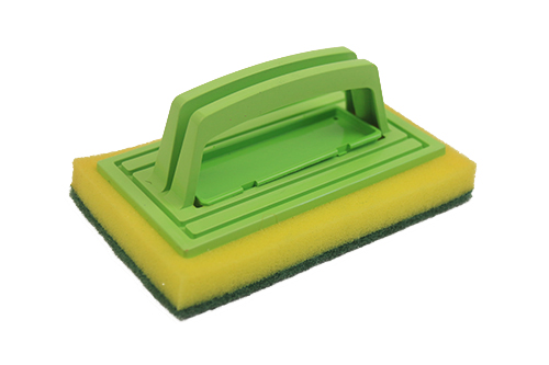 ESPONJA COM CABO LIMPA TUDO MEDIA AMARELA ref. 024166