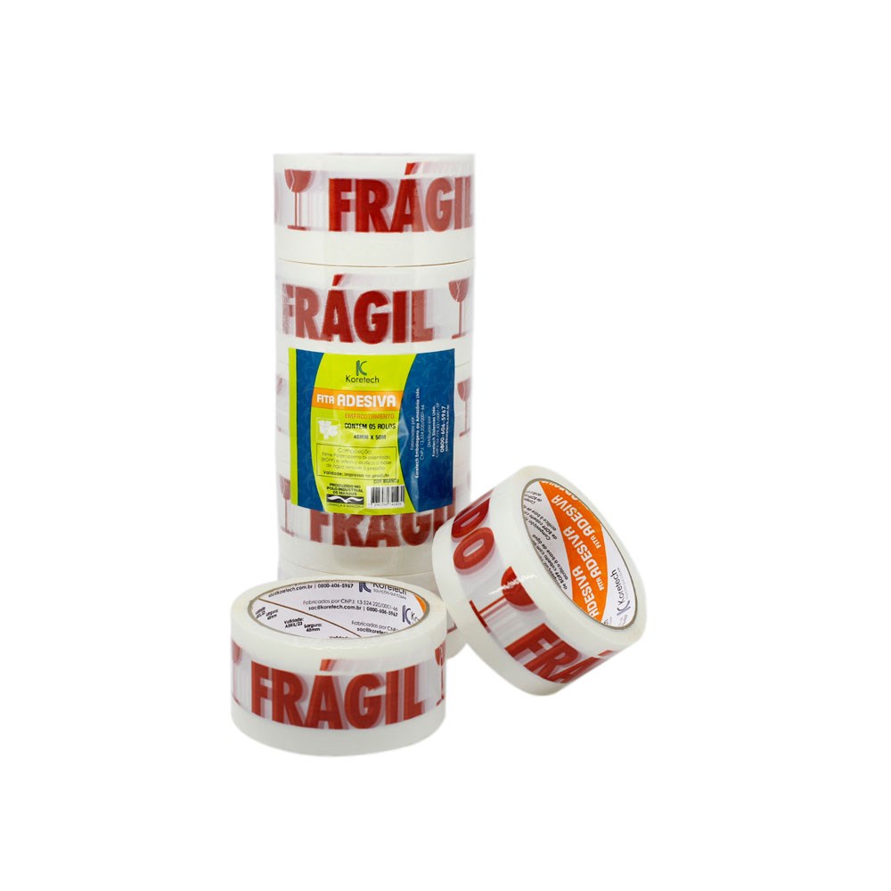 FITA EMBAL. CUIDADO FRAGIL BRANCA 48MMX50MT ref. 024288