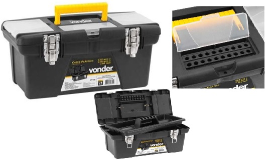 CAIXA FERRAMENTA PVC VONDER CPV 160 FECHOS METAL ref. 024613