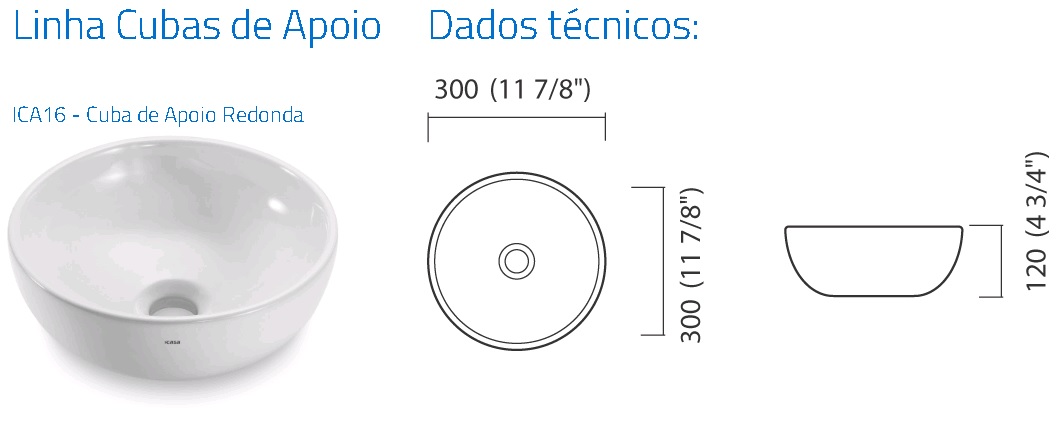 CUBA LOUCA APOIO ICASA ICA 16 BRANCA ref. ICA1600