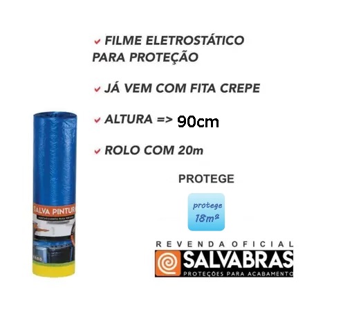 LONA PLAST.  ROLO SALVA PINTURA 0,90CM X 20MT ref. 025594