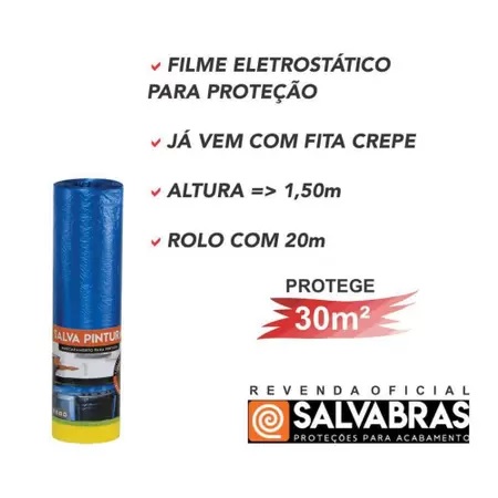 LONA PLAST.  ROLO SALVA PINTURA 1,50CM X 20MT ref. 025595