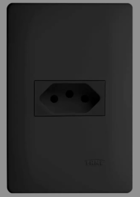 CONJ.M.FAME HABITAT 1 TOMADA 10A PRETO 4052 ref. 025648