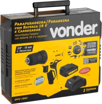 PARAFUSADEIRA VONDER BAT 18V IPFV 1852 INTERCAMBIAVEL ref. 025909