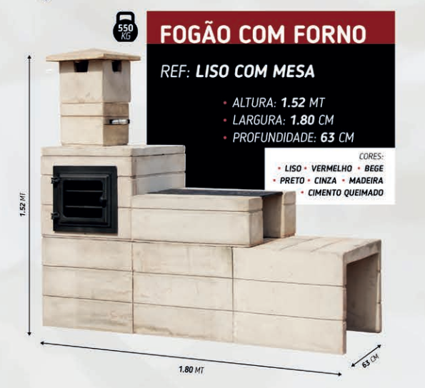 FOGAO ARCIPREM LISO SEM PINTURA C/FORNO ref. 026037