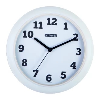 RELOGIO PAREDE REDONDO 24,5CM CLASSICO BRANCO ref. 026094