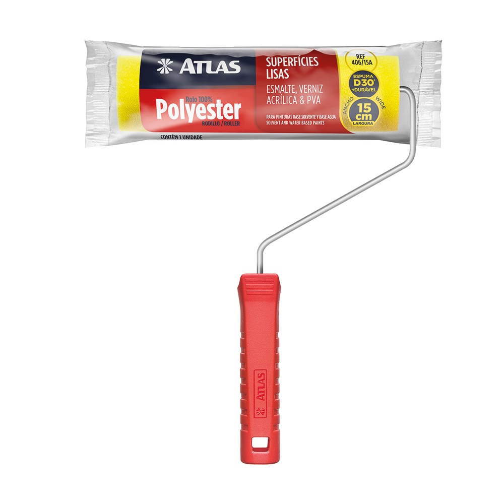 ROLO PINTURA ATLAS POLIEST. AMARELO 15 406/15A ref. 026152