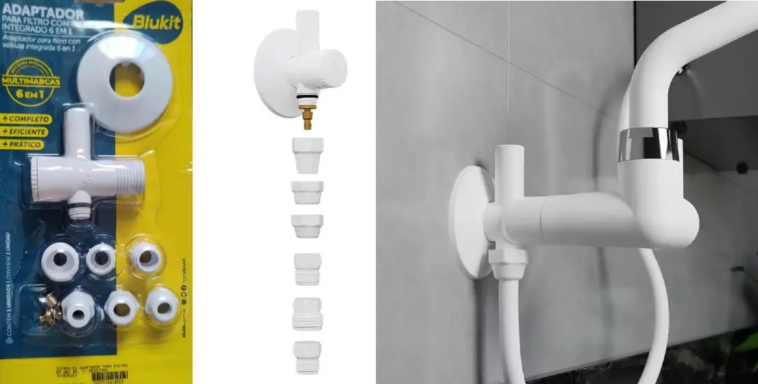 ADAPTADOR FILTRO (MANGUEIRA) 1/2 C/ REG. 6 EM 1 BRANCO ref. 026236