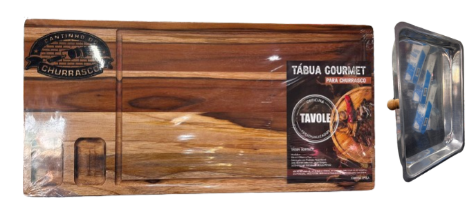 TABUA  CHURRASCO COM BANDEJA CANTINHO ref. 026259