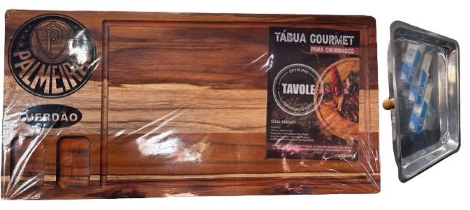 TABUA  CHURRASCO COM BANDEJA PALMEIRAS ref. 026264