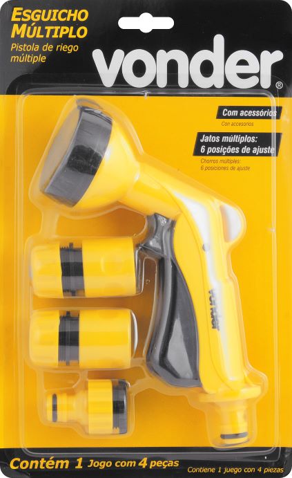 ESGUICHO PLAST REVOL. VONDER 6 JATOS C/ ACESSORIOS ref. 026510