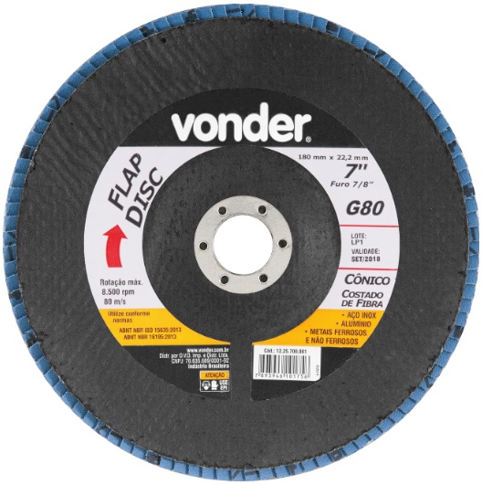 DISCO DE LIXA FLAP 07     080 METAL ref. 026557