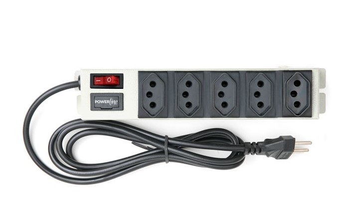 FILTRO LINHA 5 TOMADAS 2P+T 10A BIV CX METALICA ref. 026600