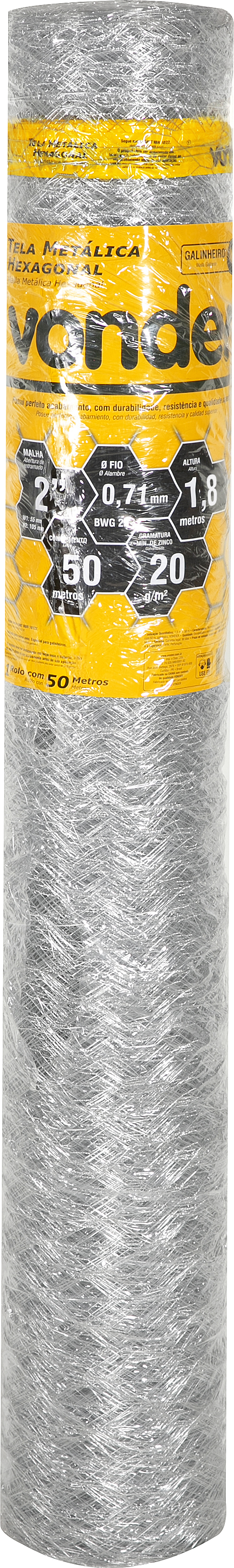 TELA AR. GALINHEIRO 2P X FIO 22 X 1.80MT ROLO 50 METROS ref. 026764