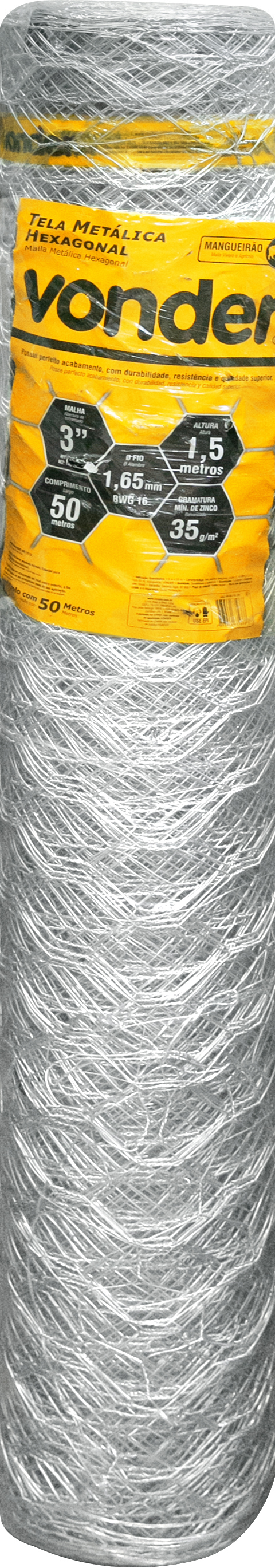 TELA AR. MANGUEIRAO 3P X FIO 16 X 1.50MT ROLO 50 METROS ref. 026769