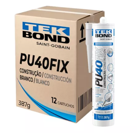 COLA SELANTE PU 387G PU40FIX BRANCO CAIXA 12 PC ref. 026831
